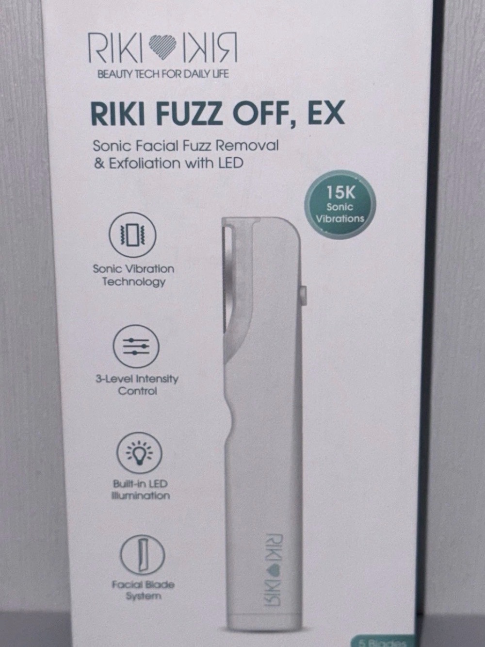 RIKI Fuzz Off EX Sonic Facial Fuzz Remover - White
